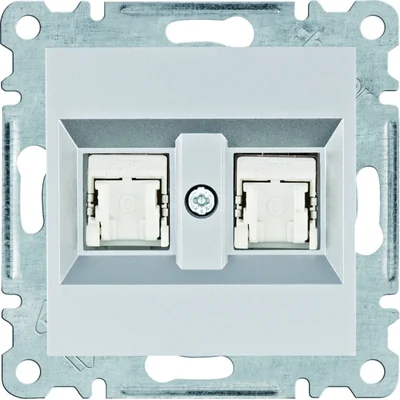 LUMINA Toma de ordenador doble RJ45 cat.6 FTP, plata