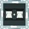 LUMINA Toma de ordenador doble RJ45, FTP cat.5e, negro