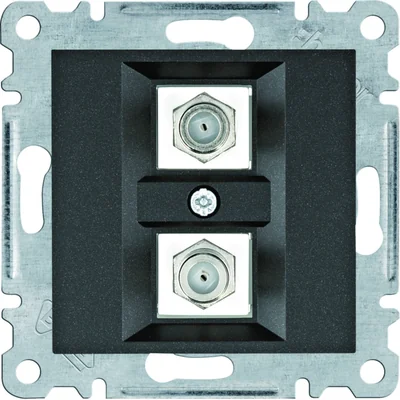 LUMINA Złącze podwójne typu F czarne