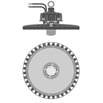 Luminaire industriel à détecteur de mouvement 190 W 4000 K 110° IP65