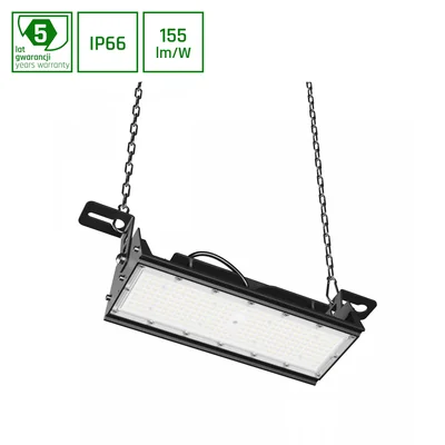Luminaire industriel Halls Line 2, 75 W, 230 V, 60 x 90 mm, IP66, IK10, 547 x 150 x 130 mm, noir, garantie 5 ans, 0-10 V