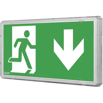 Luminaire LED EXIT L IP65 1W 3h double usage blanc 230V