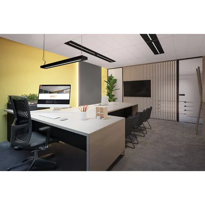 Luminaire linéaire individuel direct/indirect 1200 PS 1200 P 55W 940 PS BK