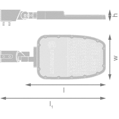 Luminaire SPD LA V 90W 740 RV35ST GY pour éclairage public