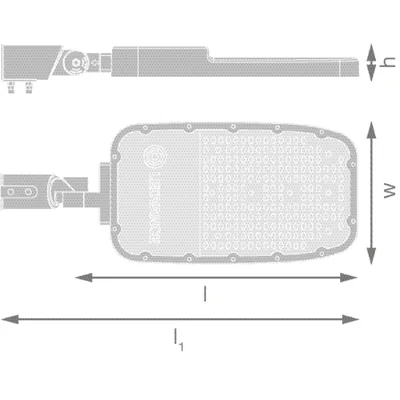 Luminaire SPD XL V 150W 740 RV35ST GY pour éclairage public