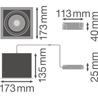 Luminaire SPOT MULTI 1x30W 4000K FL WT BK