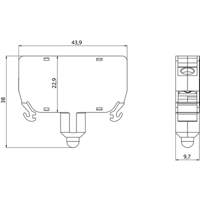 Luminaire with green LED lamp 1.6W 24-230V AC/ 24-110V DC