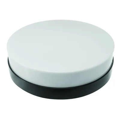 Luminaria AFRODYTA, LED, 13W, pantalla opalina, base negra, con sensor de movimiento, resistente a los rayos UV, 24V, IK10, IP44
