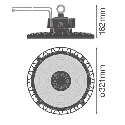 Luminaria LEDV HB P 200W 840 70DEG IP66 PS