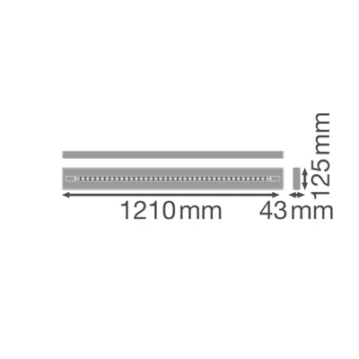 Luminaria lineal individual directa/indirecta 1200 PS 1200 P 55W 940 PS BK