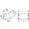 LUMNP500H100 45° bend, sheet thickness - 1.50 mm