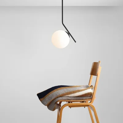 LUNA Single black ceiling lamp