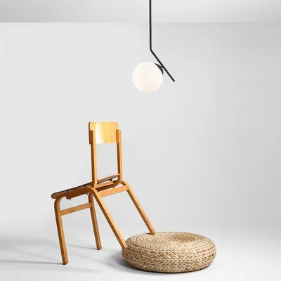 LUNA Single black ceiling lamp