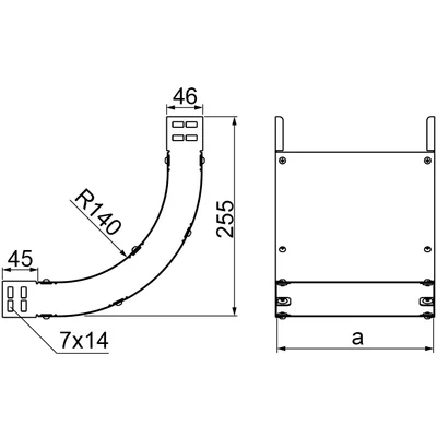 LUPNJ300H42 90°-Biegung, Blechdicke - 1 mm