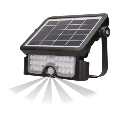 LUX LED 5W, Solar-Flutlicht mit Bewegungsmelder, 500 lm, IP65, 4000 K, 2 x 1500 mAh, schwarz