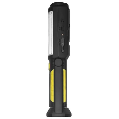 LW-1PB Rechargeable workshop flashlight with power bank, hook, magnet 3W COB LED/5 LED; yellow and black