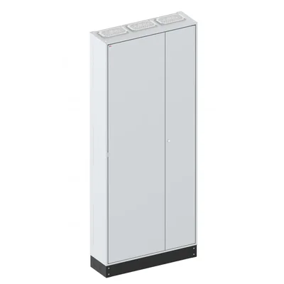 LXN250 3-12 PHN1 Empty floor-standing enclosure, IP41, class I RAL7035 (800x1850x250) with 100 mm plinth