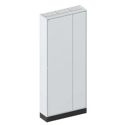 LXN250 3-12 PHN1 Empty floor-standing enclosure, IP41, class I RAL7035 (800x1850x250) with 100 mm plinth