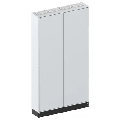 LXN250 4-12 PHN1 Empty floor-standing enclosure, IP41, class I RAL7035 (1050x1850x250) with 100 mm plinth