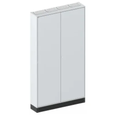 LXN250 4-12 PHN1 Empty floor-standing enclosure, IP41, class I RAL7035 (1050x1850x250) with 100 mm plinth
