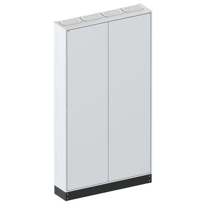 LXN250 4-12 PHN1 Empty floor-standing enclosure, IP41, class I RAL7035 (1050x1850x250) with 100 mm plinth