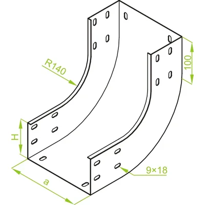 LZWP100H100 Pliage intérieur à 90° Épaisseur de tôle : 1,50 mm