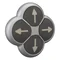 M22-D4-S-X7 ; 4-position black arrow button