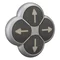 M22-D4-S-X7 ; 4-position black arrow button