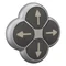 M22-D4-S-X7 ; 4-position black arrow button