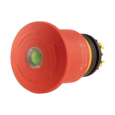 M22-PVT45P-MPI 45mm safety button drive with mechanical activation signaling