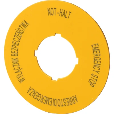 M22-XBK15 Plate for emergency buttons PL, GB, DE, I