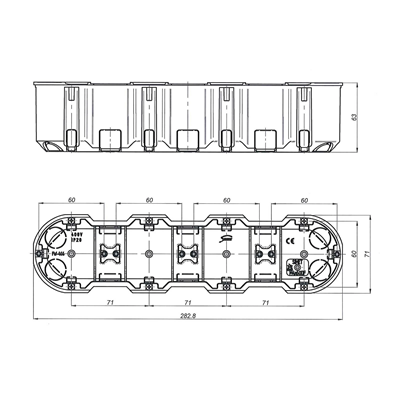 M4x60DF MULTIWALL SLIM Unterputzdose, orange