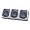 MADERA Triple socket outlet with schuko earthing, with shutters for current paths, transparent cover, white