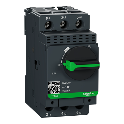 Magnetic motor switch GV2L rotary drive 6.3A