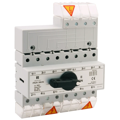 Mains-generator switch 80A three-position+N (non-switchable N pole)