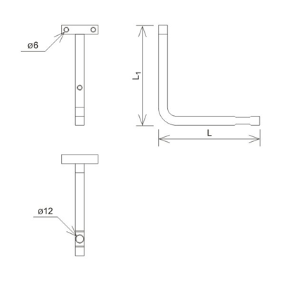 Manche vissé pour cordes L=10 cm, galvanisé à chaud