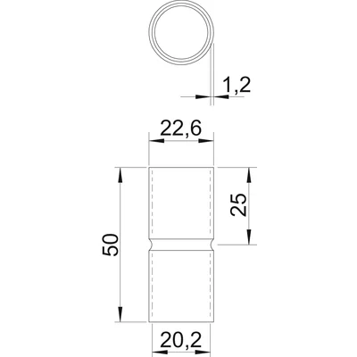 Manchon en aluminium SV20W ALU sans filetage