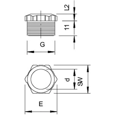 Manicotto di pressione PG11 TG., 107 E PG11 PA