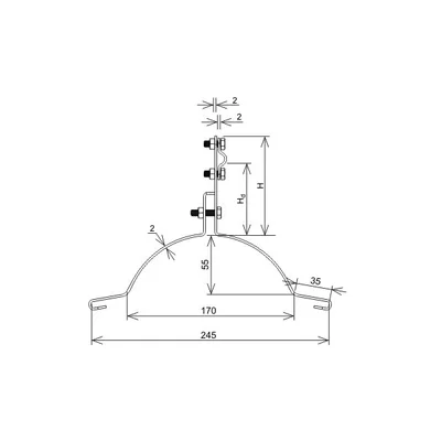 Maniglia per coppo di colmo con vite H=10cm, zincata a caldo
