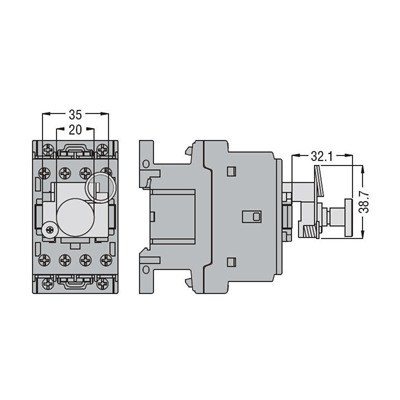 Manual closing mechanism for contactors BF00, BF09-BF38