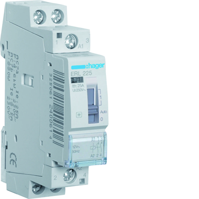 Manual contactor 12VAC 2NO 25A