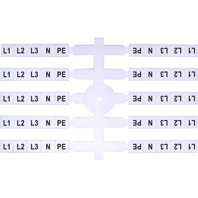 Marcador flexible (40 x 5 uds.) L1,L2,L3,N,PE (EO3)