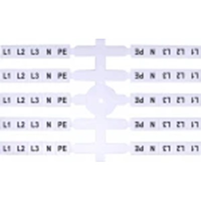 Marcador flexible (40 x 5 uds.) L1,L2,L3,N,PE (EO3)