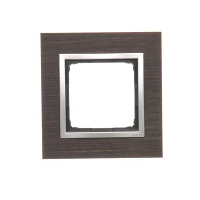 Marco 1 pliegue Naturaleza-Madera WENGE PLATA IP20/IP44