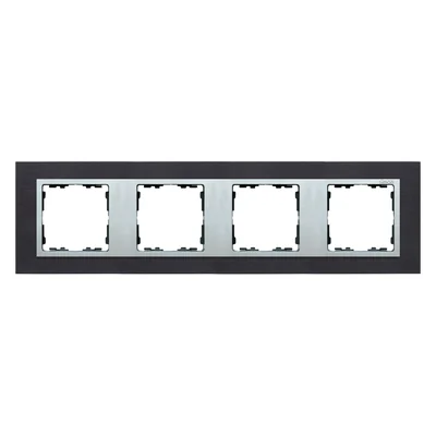 Marco cuádruple de acero inoxidable negro / marco intermedio de aluminio