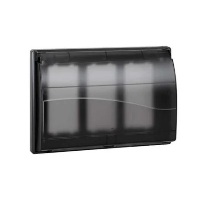 Marco de 3 módulos para caja SBM350 con tapa, 6x K45, gris grafito
