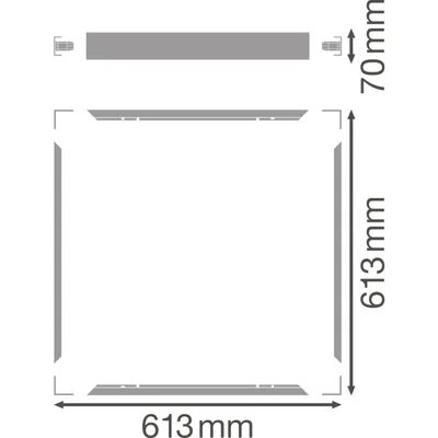 Marco de 70 mm de altura para montaje en superficie PANEL 600 KIT DE MONTAJE EN SUPERFICIE H70 VALUE