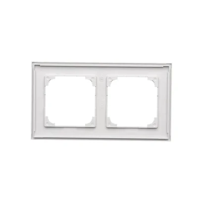 Marco LINE de 2 módulos Simon 55 WMDZ-01102x-0114; Gris claro mate