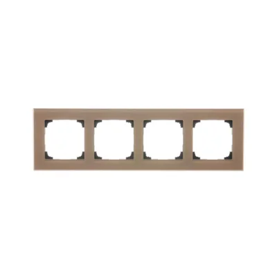 Marco Nature de 4 módulos Simon 55 WMDZ-0140xZ-172; cristal esmerilado beige