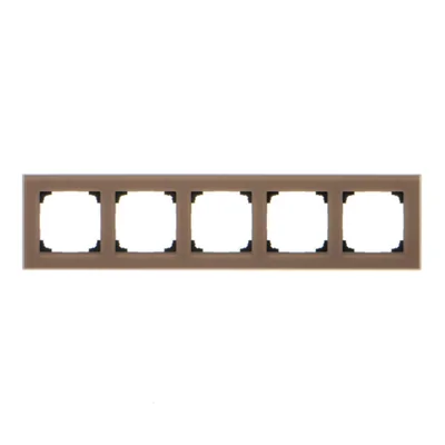 Marco Nature de 5 módulos Simon 55 WMDZ-0150xZ-172; cristal esmerilado beige.